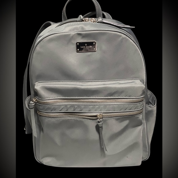 Kate Spade Wilson Road Bradley Backpack Large Gray Nylon - Picture 2 of 9